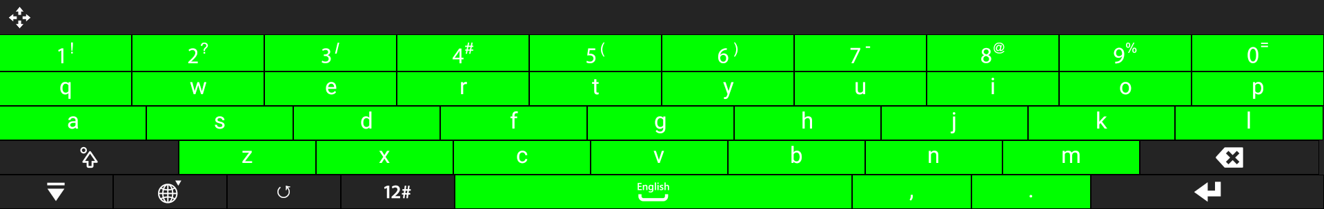 Keyboard with normal keys background color