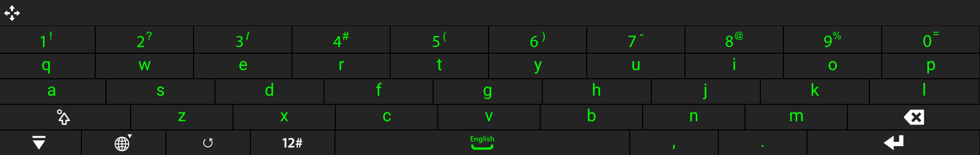 Keyboard with normal keys text color