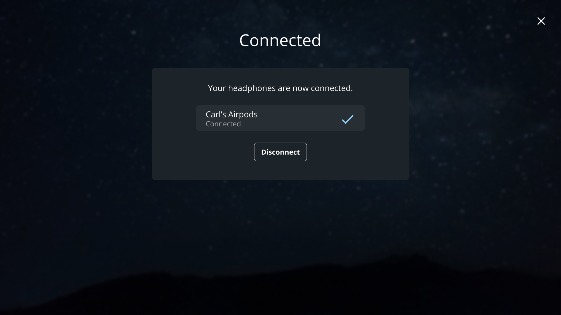 Interactive displaying successful connection to device