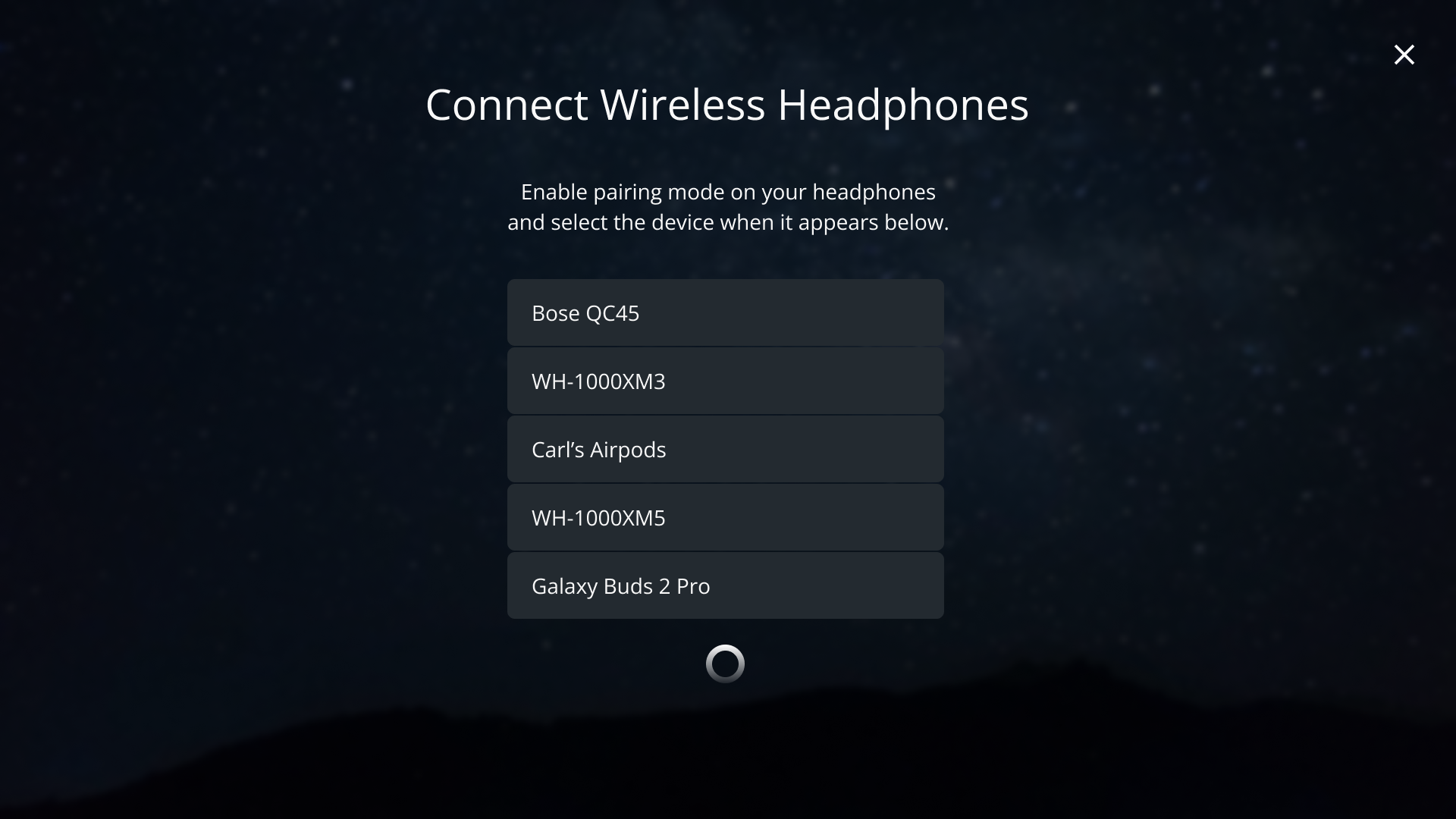 Interactive displaying discovered devices during device scanning